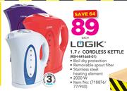 Logik 1.7Ltr Cordless Kettle RSH-441668-01-Each