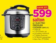 Salton 6Ltr Electric Pressure Cooker SEPC-01