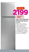 Defy 230Ltr Top Freezer Fridge Metallic DAD241