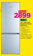 KIC 336Ltr Bottom Freezer Fridge Metallic