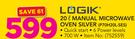 Logik 20Ltr Manual Microwave Oven Silver P70H20L-SES