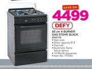 Defy 60cm 4 Burner Gas Stove Black DGS170