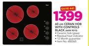 Whirlpool 60cm Ceran Hob With Controls Black AKM 9010