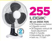 Logik 40cm Desk Fan
