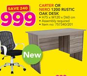 Carter Or Nero 1200 Rustic Oak Desk