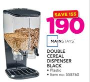 Mainstays Double Cereal Dispenser Black