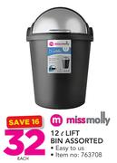 Miss Molly 12Ltr Lift Bin Assorted