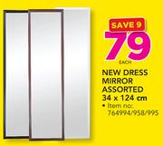 New Dress Mirror Assorted-34 x 124cm Each