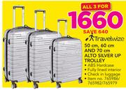 Travelwize 50cm, 60cm & 70cm Alto Silver Up Trolley