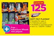 Adventure Wheels Soft Felt Playmat With Free Adventure Wheels Mini Playset