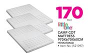 Little One Camp Cot Mattress-970 x 670 x 60cm Each