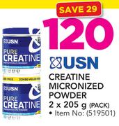 USN Creatine Micronized Powder-2 x 250g Pack