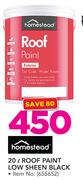 Homestead 20Ltr Roof paint Low Sheen Black