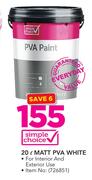 Simple Choice 20Ltr Matt PVA White