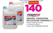 Powafix Mineral Turpentine Or Lacquer Thinners-5Ltr