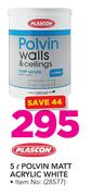 Plascon 5Ltr Polvin Matt Acrylic White