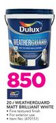 Dulux 20Ltr Weatherguard Matt Brilliant White