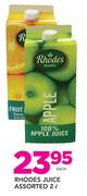 Rhodes Juice Assorted-2Ltr Each