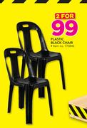 Plastic Black Chair-For 2