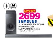 Samsung 2.1 Channel Soundbar With Wireless Subwoofer