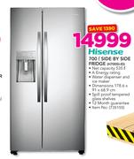Hisense 700L Side By Side Fridge 