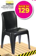 Antracite Onyx Armless Stackable Chair