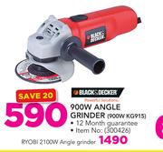 Black & Decker 900W Angle Grinder