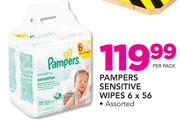 Pampers Sensitive Wipes-6x56 Per Pack