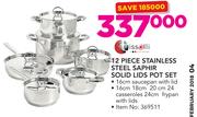 Tissolli 12-Piece Stainless Steel Saphir Solid Lids Pot Set