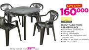 Antracite Ebony Table 90cm 4-Seater Black