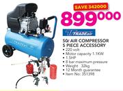 Tradeweld 50Ltr Compressor 5-Piece Accessories