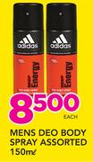 Mens Deo Body Spray-150ml Each