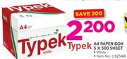 Typek A4 White Paper Box-5x500 Sheets