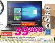 Lenovo 15.6" Intel Celeron Notebook IDEAPAD110
