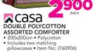 Casa Double Polycotton Assorted Comforter Including Two Matching Pillowcases