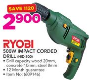 Black And Decker 500W Hammer Corded Drill