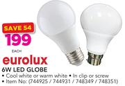 Eurolux 6W LED Globe In Clip Or Screw-Each
