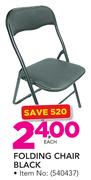 Folding Chair Black-Each