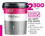 Simple Choice Matt PVA White-20Ltr