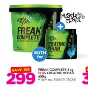 Freak Complete 4Kg Plus Creatine Rehab 650gm