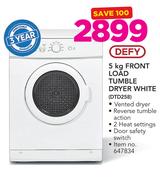 Defy 5Kg front Load Tumble Dryer White DTD258 