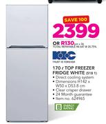 KIC 170L Top freezer Fridge White 518 1