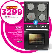 Defy 2-Piece Oven And Solid Hob Black (DCB006)