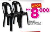Black Plastic Chair-For 2