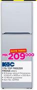 KIC 170Ltr Top Freezer Fridge 518 1