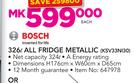 Bosch 326Ltr All Fridge Metallic KSV33NI30