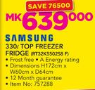 Samsung 330Ltr Top Freezer Fridge RT32K5502SB F