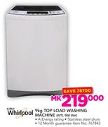 Whirlpool 9Kg Top Load Washing Machine WTL-900 WH
