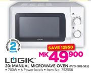 Logik 20Ltr Manual Microwave Oven P70H20L-SEJ