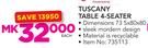 Tuscany 4 Seater Table 73.5x80x80cm